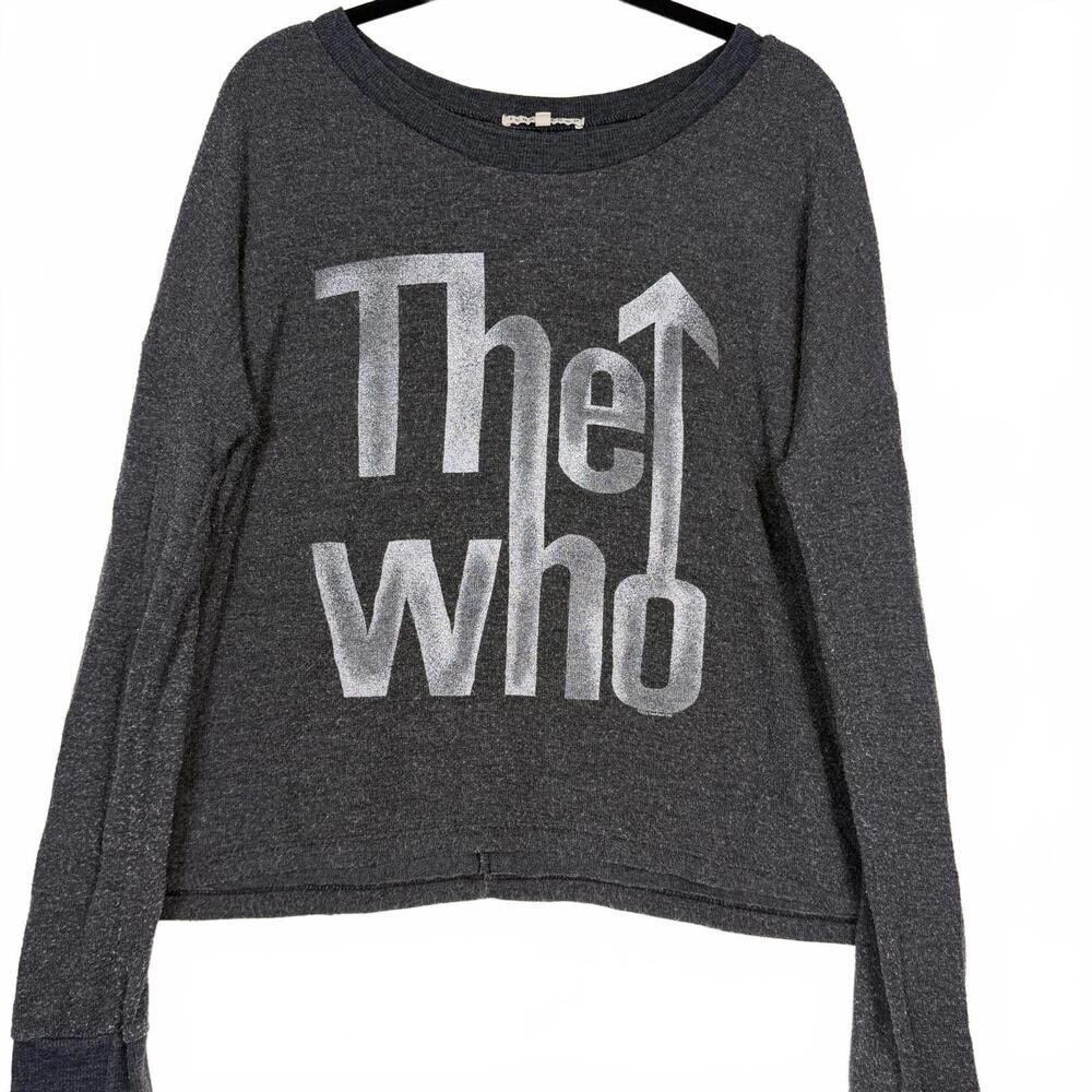 Junk Food The Who Oversized Fleece Sweatshirt Charcoal Rock Band Top S